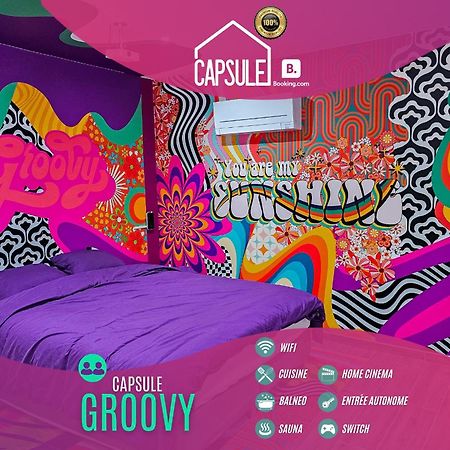 Capsule Groovy-Jacuzzi-Sauna-Billard-Netflix- Nintendo Switch & Jeux Mons Exteriér fotografie