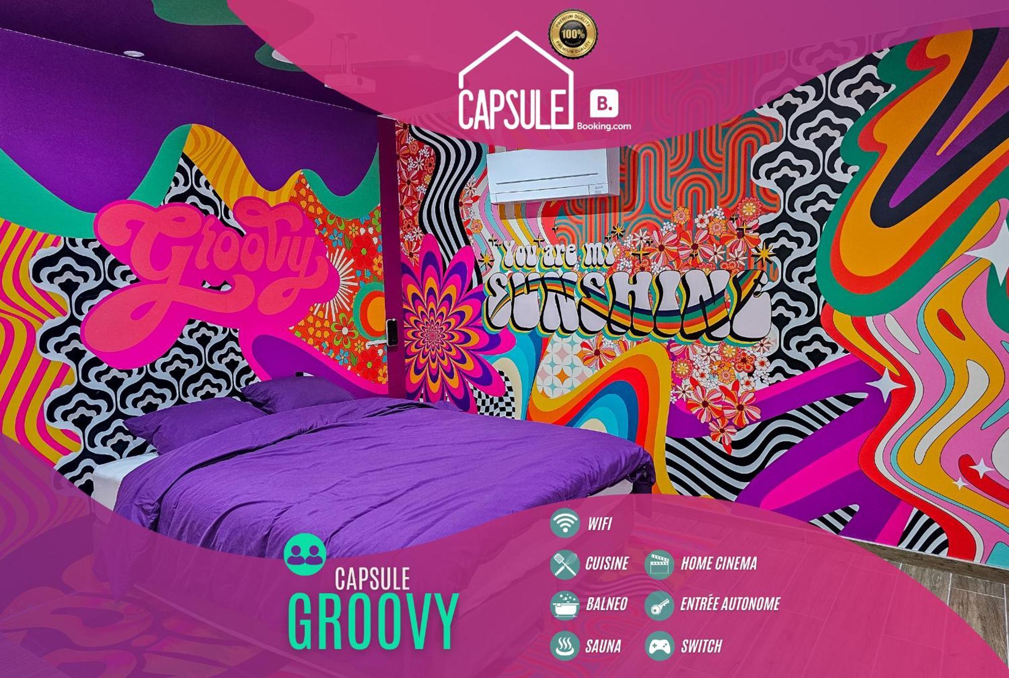 Capsule Groovy-Jacuzzi-Sauna-Billard-Netflix- Nintendo Switch & Jeux Mons Exteriér fotografie